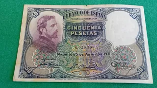 BILLETE 50 PESETAS 1931 EDUARDO ROSALES