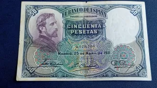 BILLETE 50 PESETAS 1931 EDUARDO ROSALES