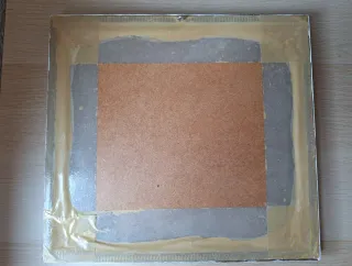 Cuadro artesano cromos flores años 70