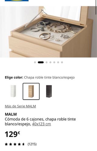 Cajonera MALM IKEA 6 cajones con espejo