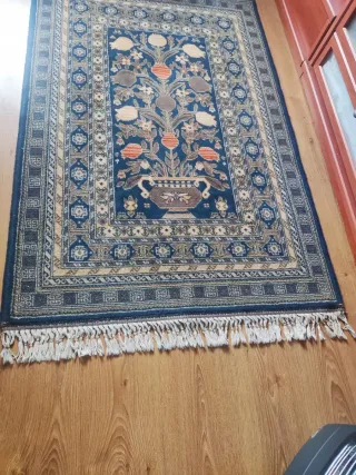 Lote de 2 Alfombras de Lana Virgen Beige y Azul