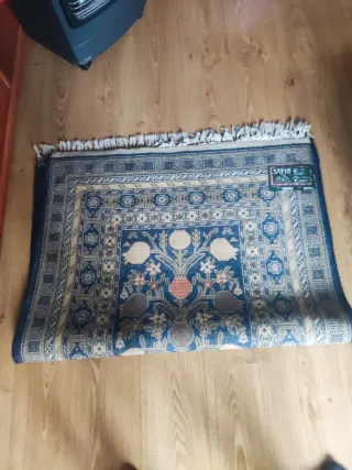 Lote de 2 Alfombras de Lana Virgen Beige y Azul