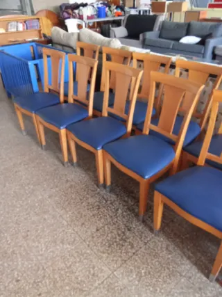 Conjunto 10 Sillas Comedor Asiento Azul