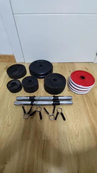 Mancuernas y discos de pesas