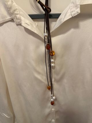 Collar Kailis auténtico ámbar y perlas