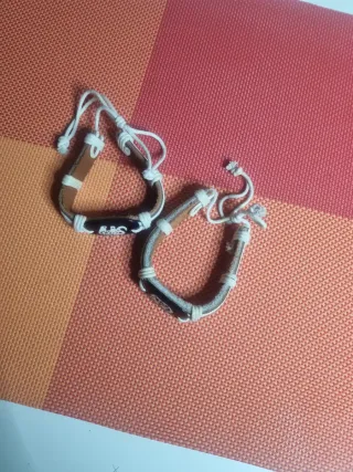 Bracciali in pelle con elefante (2 pezzi)