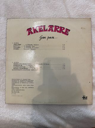 Vinilo Akelarre - Gau Pasa