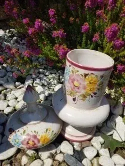 Antiguo albarelo de cerámica pieza numerada