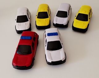 Tráiler de juguete + 6 coches+ 2 cabezas tractoras