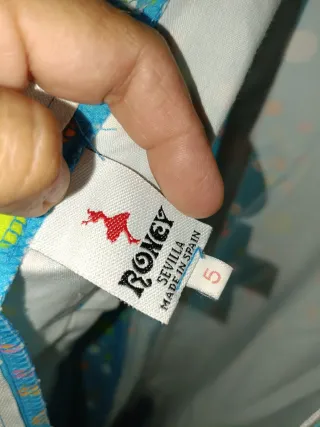 Traje Flamenca Niña Azul Lunares Talla M