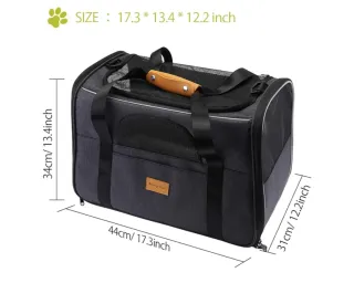 Transportín para mascotas gris y azul