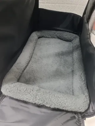 Transportín para mascotas gris y azul