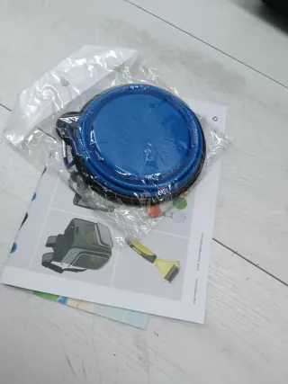 Transportín para mascotas gris y azul