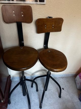 Sillas Altas Vintage Madera y Metal