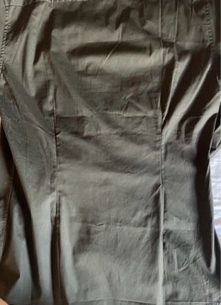 Camisa verde militar cuello mao
