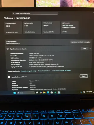 Gigabyte Gaming A16 RTX 5050 i7 13ª .NEGOCIABLE.