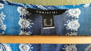 Túnica Cortefiel Estampada Azul y Blanca