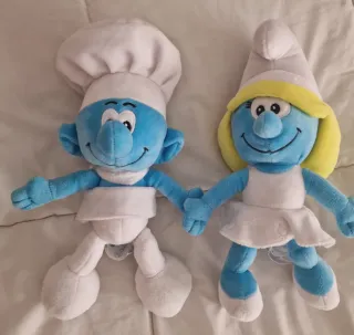 Pack 2 Peluches: Pitufina y Pitufo 30 cms