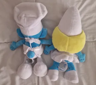 Pack 2 Peluches: Pitufina y Pitufo 30 cms