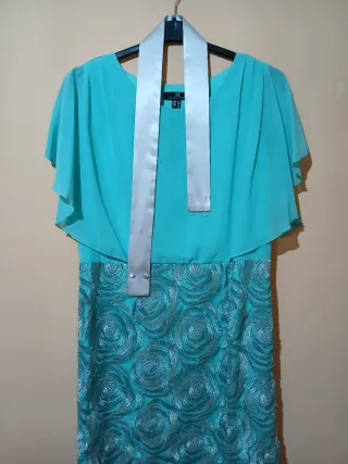 Vestido ceremonia señora azul