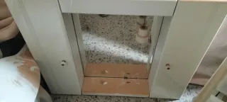 Lavabo, Muebles y WC Beige/Blanco