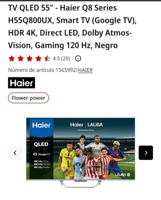 TV Haier QLED 55 H55Q800UX Smart TV 4K
