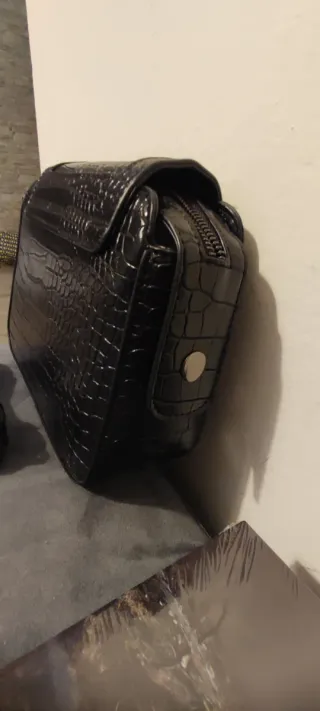 Borsa tracolla effetto coccodrillo nera - NUOVA