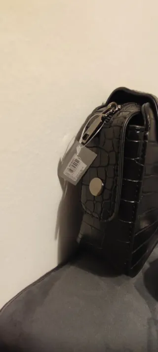 Borsa tracolla effetto coccodrillo nera - NUOVA