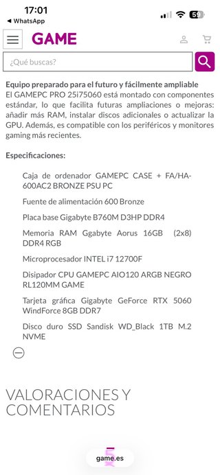 Ordenador Gaming RGB