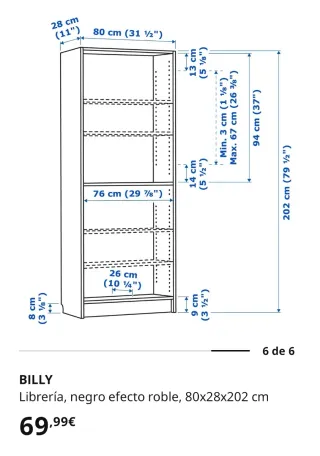 Estantería Ikea Negra Madera