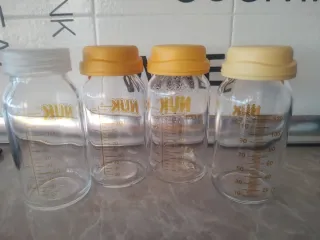 Biberones NUK cristal tapa Medela 125 ml, 4 unidad