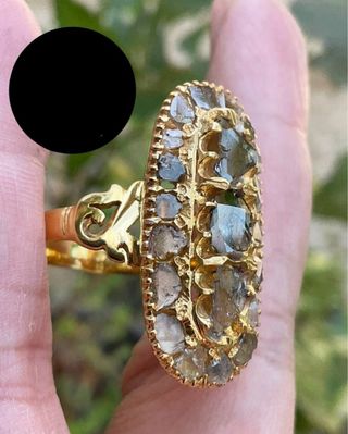 Anillo Vintage Diamantes Talla Rosa Antigua