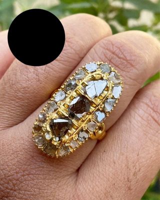 Anillo Vintage Diamantes Talla Rosa Antigua