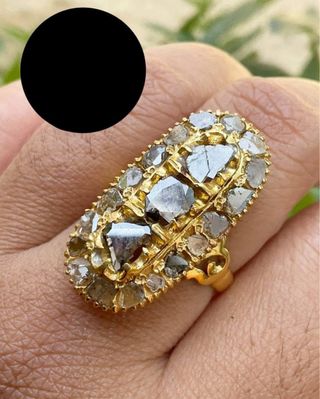 Anillo Vintage Diamantes Talla Rosa Antigua