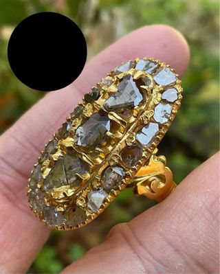 Anillo Vintage Diamantes Talla Rosa Antigua