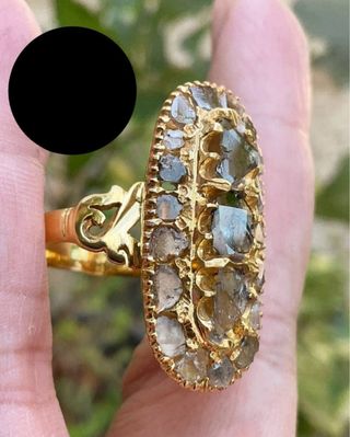 Anillo Vintage Diamantes Talla Rosa Antigua