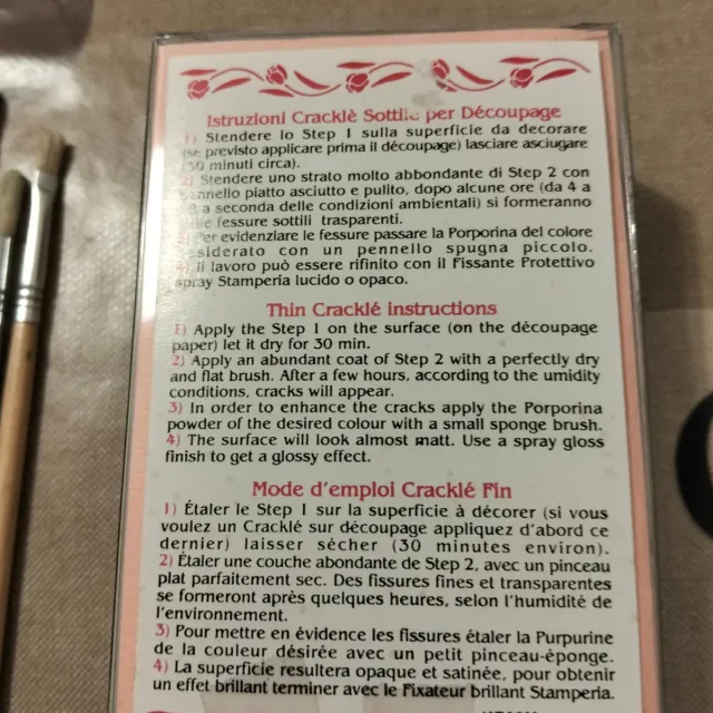 Kit Vernice Cracklé Sottile per Decoupage