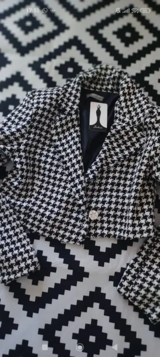 Giacca corta pied-de-poule