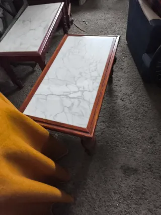 Mesa de centro madera y mármol