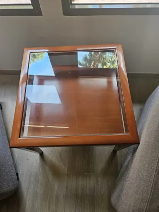 Mesa de centro madera y cristal