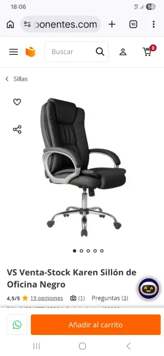 Sillón de Oficina Negro VS Venta-Stock