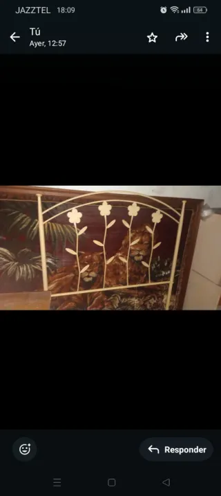 Cabecero juvenil metal y madera