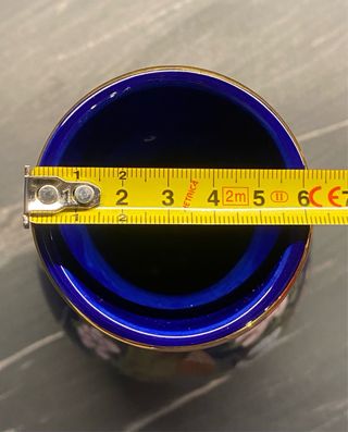 Vaso Porcellana Giapponese Cobalto Pavoni Oro