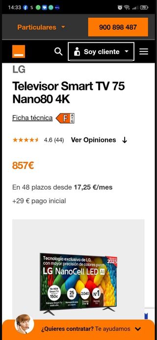 LG NanoCell AI 75 4K TV