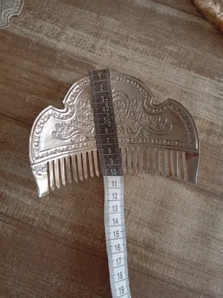 Peinetas Plata Rodio Niña Castillo Cincelados