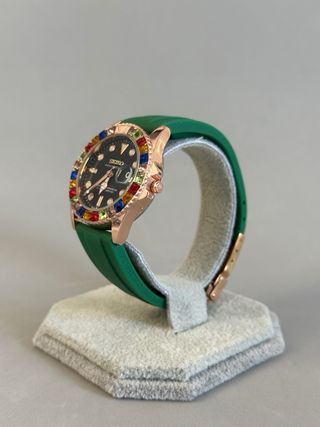 Seiko Mod Submariner Oro Rosa Arcoíris Cuarzo 40mm