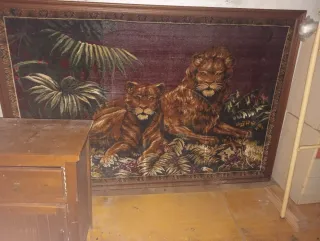 Cuadro de leones en tela