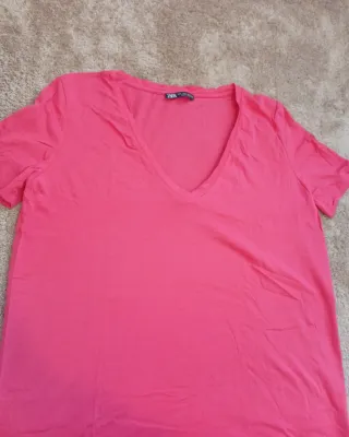 Camiseta Zara Mujer Manga Corta