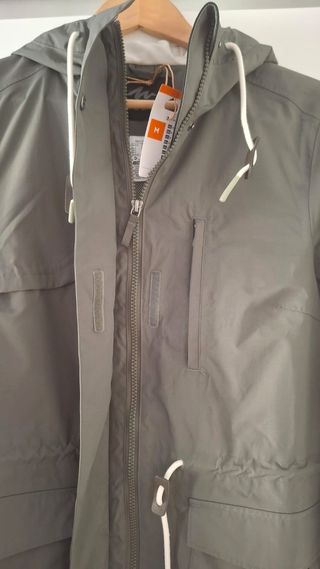 Parka impermeable verde kaki T-M