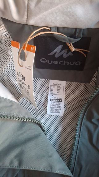 Parka impermeable verde kaki T-M